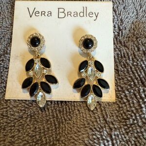 Vera Bradley Black and Gold Dangle Earrings
